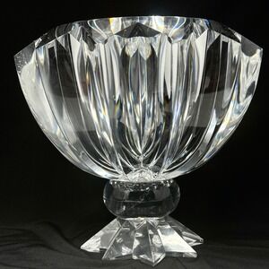 Grainware Tiara Judith Kruger Clear Acrylic Faceted Lucite Pedestal Bowl 7 Inch